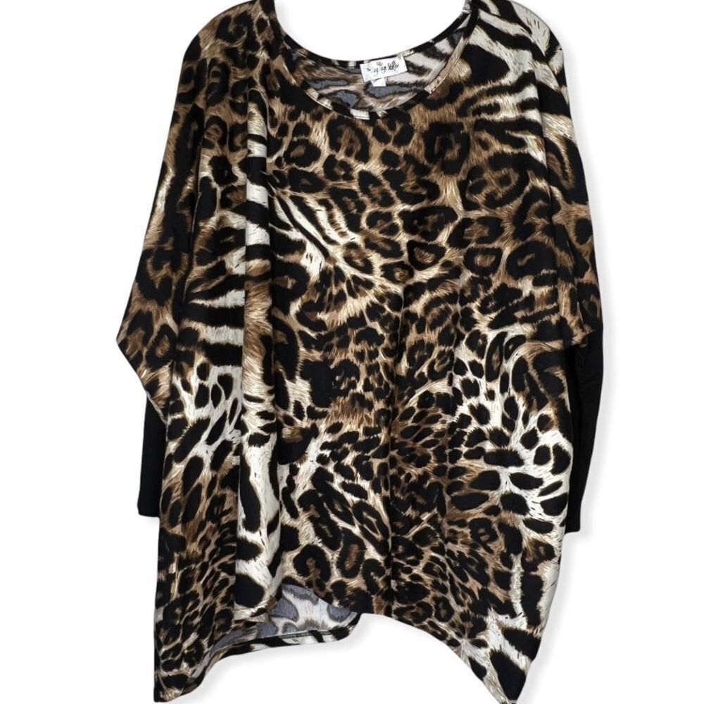 The Zig Zag Stripe Animal Print Tunic Top